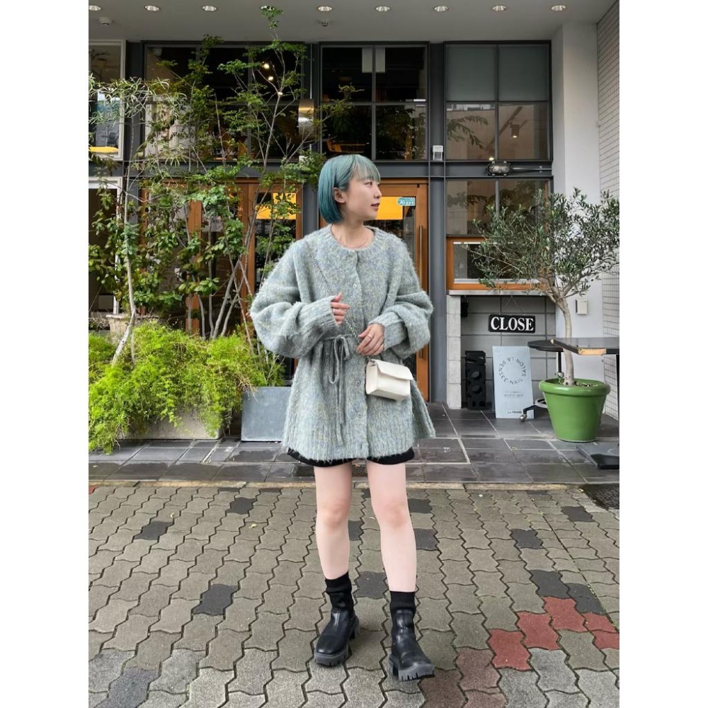 ：常花二手：🇯🇵 Kastane ✿ 混色針織綁帶長版外套（實拍照請看下方商品說明欄）日牌正品 現貨-細節圖3