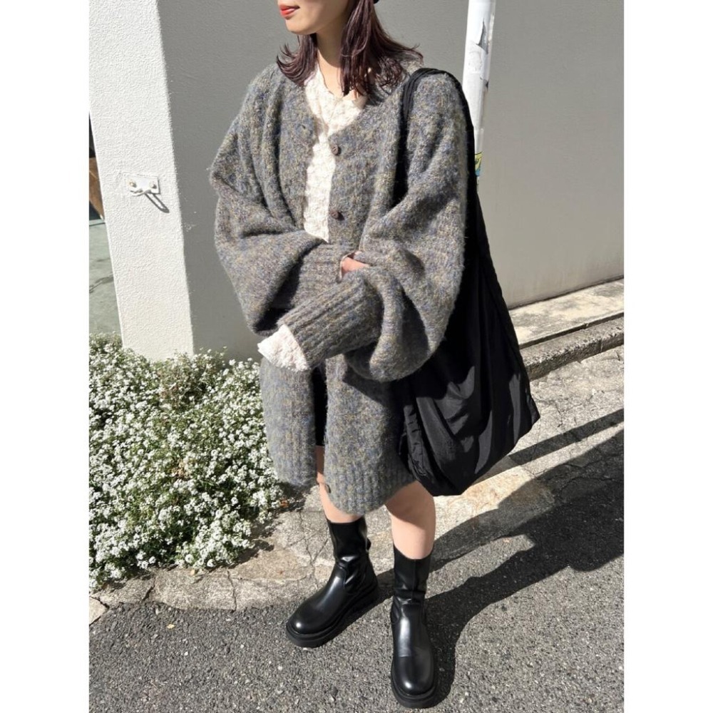 ：常花二手：🇯🇵 Kastane ✿ 混色針織綁帶長版外套（實拍照請看下方商品說明欄）日牌正品 現貨-細節圖9