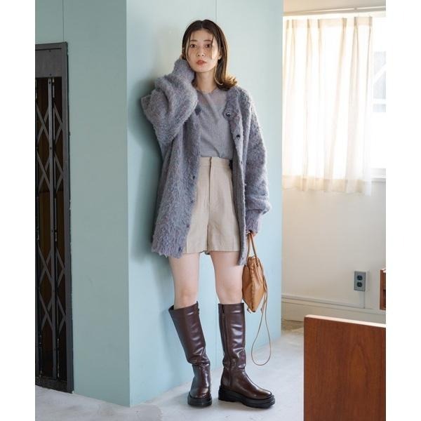 ：常花二手：🇯🇵 Kastane ✿ 藍紫混色針織毛毛長版外套（實拍照請看下方商品說明欄）＃日牌正品-細節圖2