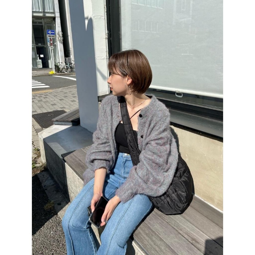 ：常花二手：🇯🇵 Kastane ✿ 藍紫混色針織毛毛長版外套（實拍照請看下方商品說明欄）＃日牌正品-細節圖8