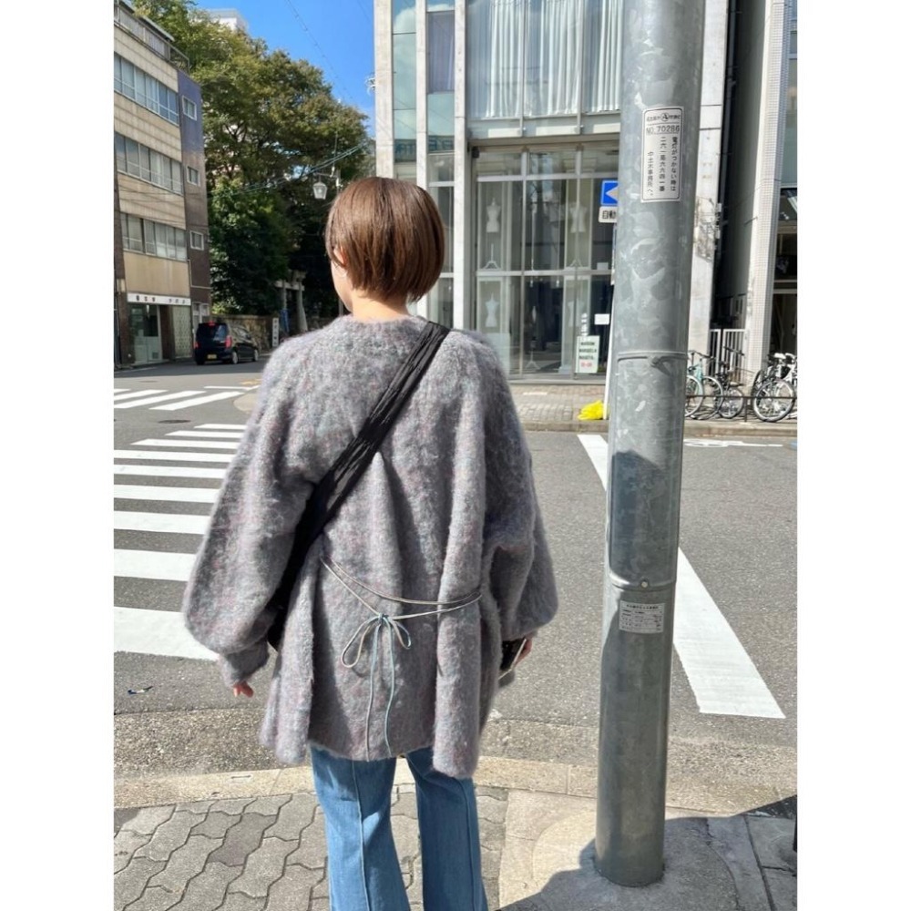 ：常花二手：🇯🇵 Kastane ✿ 藍紫混色針織毛毛長版外套（實拍照請看下方商品說明欄）＃日牌正品-細節圖9