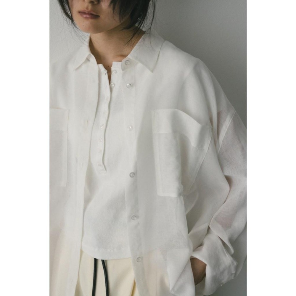 ：常花二手：🇯🇵 STYLEMIXER ✿ 寬袖大口袋透膚襯衫（實拍照請看下方商品說明欄）日牌正品 現貨-細節圖4