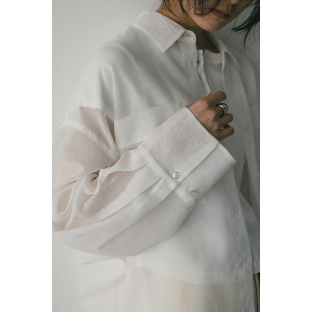 ：常花二手：🇯🇵 STYLEMIXER ✿ 寬袖大口袋透膚襯衫（實拍照請看下方商品說明欄）日牌正品 現貨-細節圖6