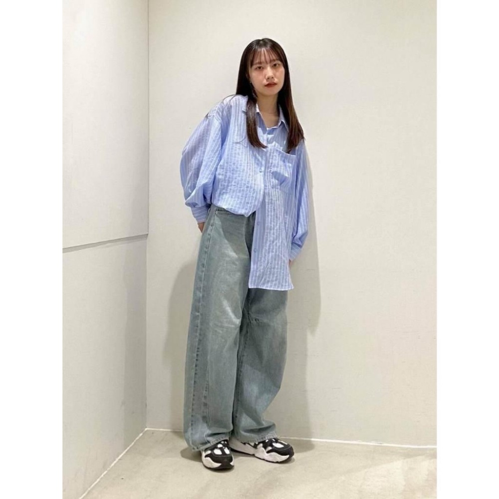 ：常花二手：🇯🇵 SENSE OF PLACE ✿ 澎袖條紋透膚襯衫（實拍照請看下方商品說明欄）日牌正品 現貨-細節圖8