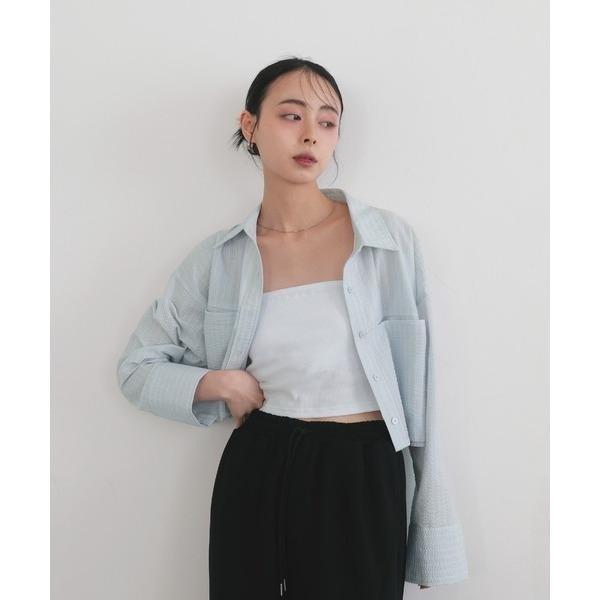 ：常花二手：🇯🇵 LIAN ✿ 寬袖條紋短版襯衫（實拍照請看下方商品說明欄）日牌正品 現貨-細節圖5