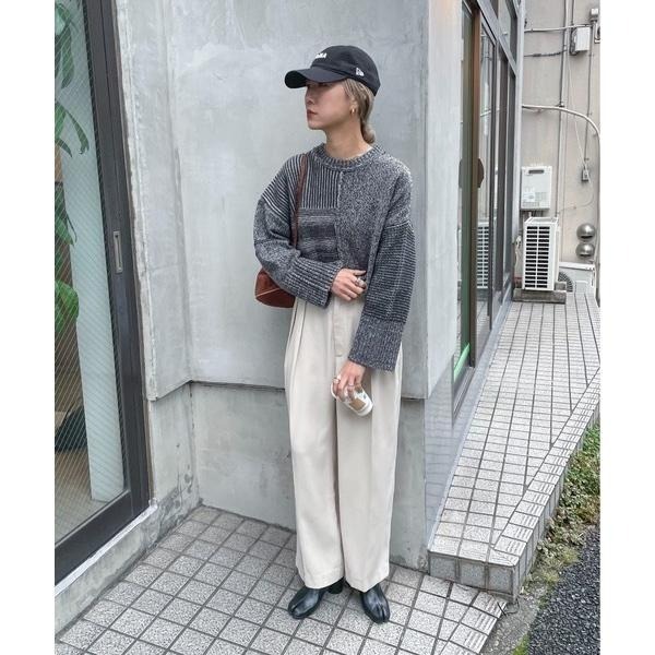 ：常花二手：🇯🇵 feepur ✿ 拼接花紋針織短版上衣（實拍照請看下方商品說明欄）日牌正品 現貨-細節圖10