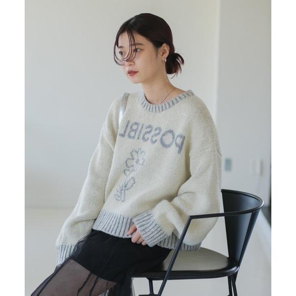 常花二手：🇯🇵 Kastane ✿ 撞色滾邊文字插圖短版毛衣（實拍照請看下方商品說明欄）日牌正品 現貨-細節圖2