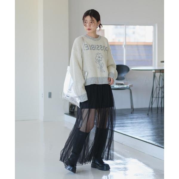 常花二手：🇯🇵 Kastane ✿ 撞色滾邊文字插圖短版毛衣（實拍照請看下方商品說明欄）日牌正品 現貨-細節圖4