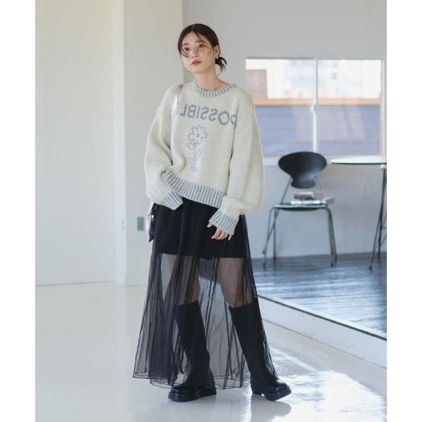 常花二手：🇯🇵 Kastane ✿ 撞色滾邊文字插圖短版毛衣（實拍照請看下方商品說明欄）日牌正品 現貨-細節圖5