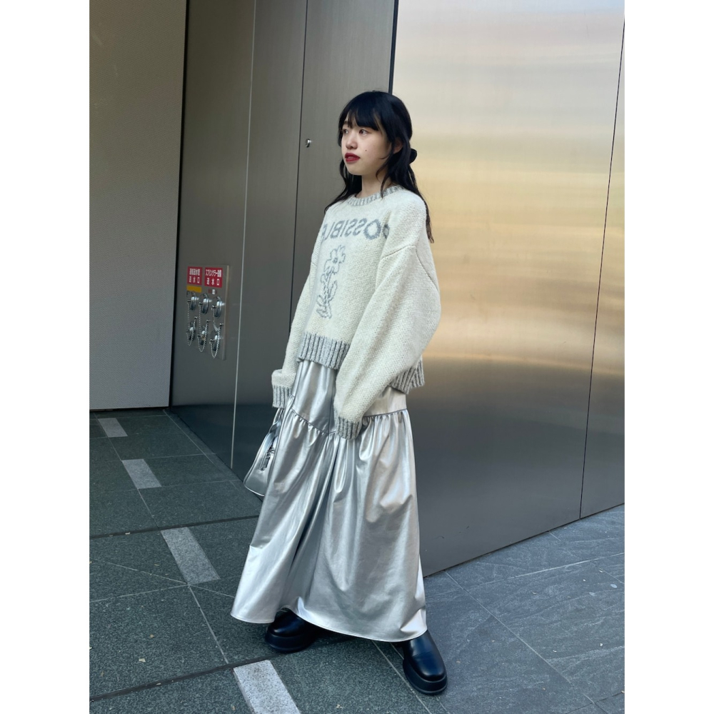 常花二手：🇯🇵 Kastane ✿ 撞色滾邊文字插圖短版毛衣（實拍照請看下方商品說明欄）日牌正品 現貨-細節圖7