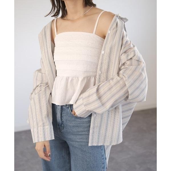 常花二手：🇯🇵 Reurie’ ✿ 薄荷巧克力條紋襯衫（實拍照請看下方商品說明欄）日牌正品 現貨-細節圖2