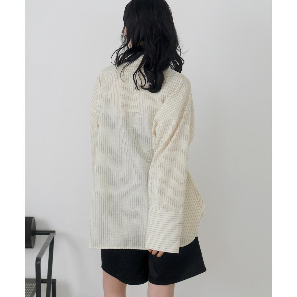 常花二手：🇯🇵 LIAN ✿ 寬袖挺版條紋襯衫（實拍照請看下方商品說明欄）日牌正品 現貨-細節圖6