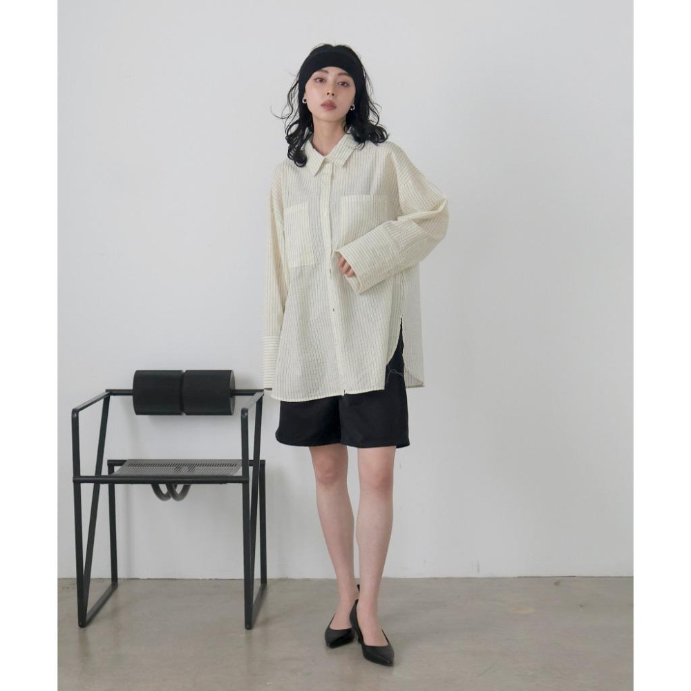 常花二手：🇯🇵 LIAN ✿ 寬袖挺版條紋襯衫（實拍照請看下方商品說明欄）日牌正品 現貨-細節圖7