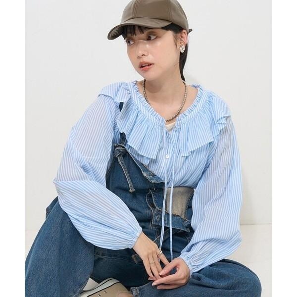 常花二手：🇯🇵 FREAK’S STORE ✿ 印度棉透膚荷葉領襯衫（實拍照請看下方商品說明欄）日牌正品 現貨-細節圖2