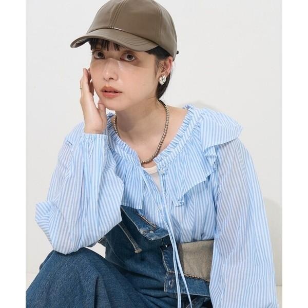 常花二手：🇯🇵 FREAK’S STORE ✿ 印度棉透膚荷葉領襯衫（實拍照請看下方商品說明欄）日牌正品 現貨-細節圖3