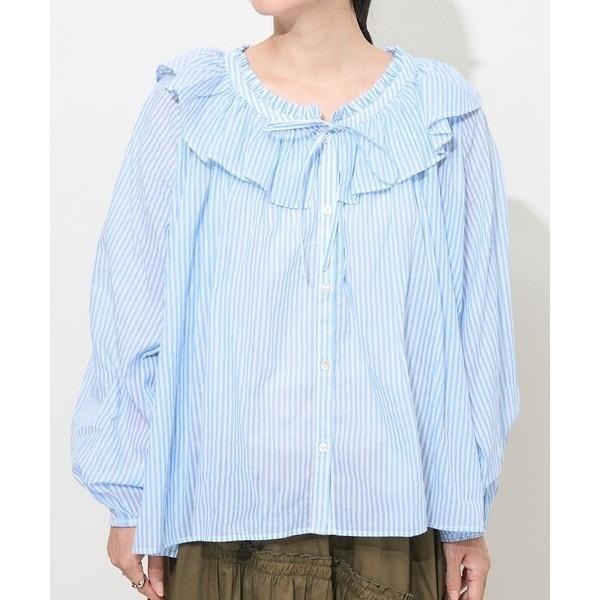 常花二手：🇯🇵 FREAK’S STORE ✿ 印度棉透膚荷葉領襯衫（實拍照請看下方商品說明欄）日牌正品 現貨-細節圖4