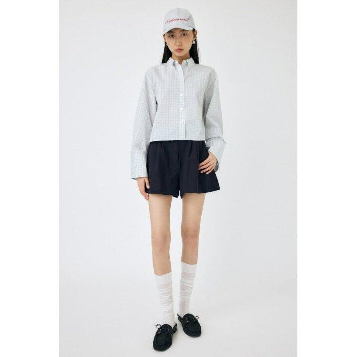 常花二手：🇯🇵 MOUSSY ✿ 寬袖格紋短版襯衫（實拍照請看下方商品說明欄）日牌正品 現貨-細節圖2