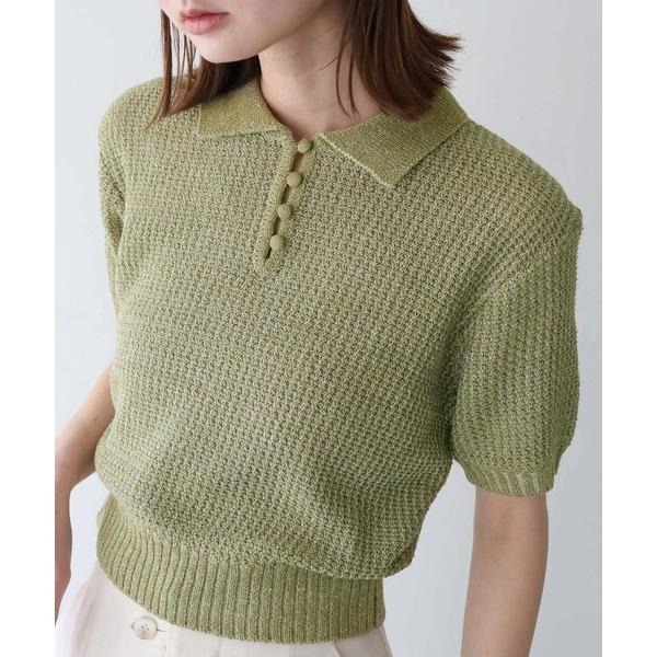 常花二手：🇯🇵 CLEIO ✿ 短袖針織包布釦氣質上衣（實拍照請看下方商品說明欄）日牌正品 現貨-細節圖2