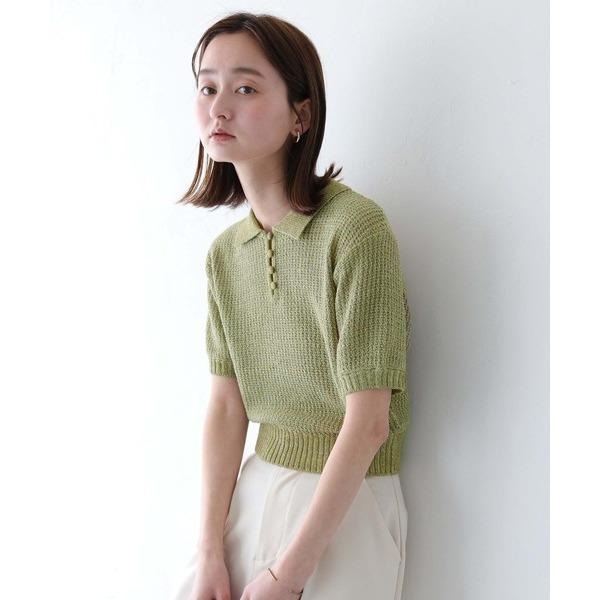 常花二手：🇯🇵 CLEIO ✿ 短袖針織包布釦氣質上衣（實拍照請看下方商品說明欄）日牌正品 現貨-細節圖6