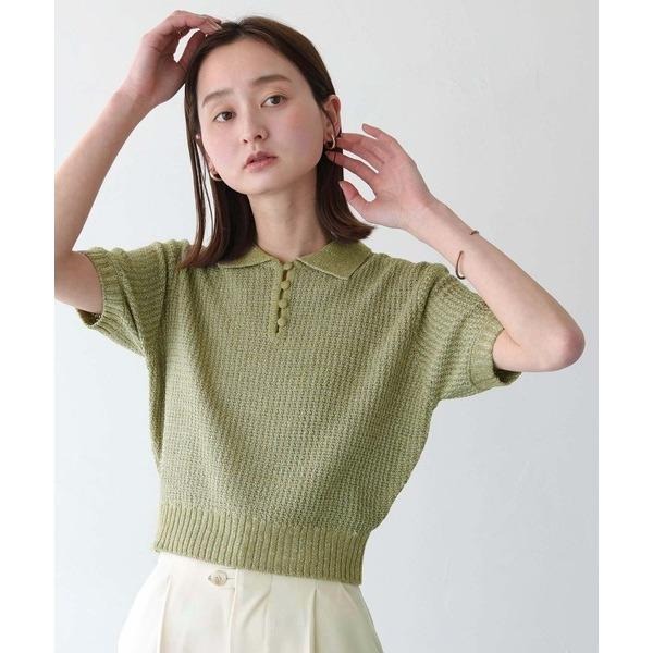 常花二手：🇯🇵 CLEIO ✿ 短袖針織包布釦氣質上衣（實拍照請看下方商品說明欄）日牌正品 現貨-細節圖7