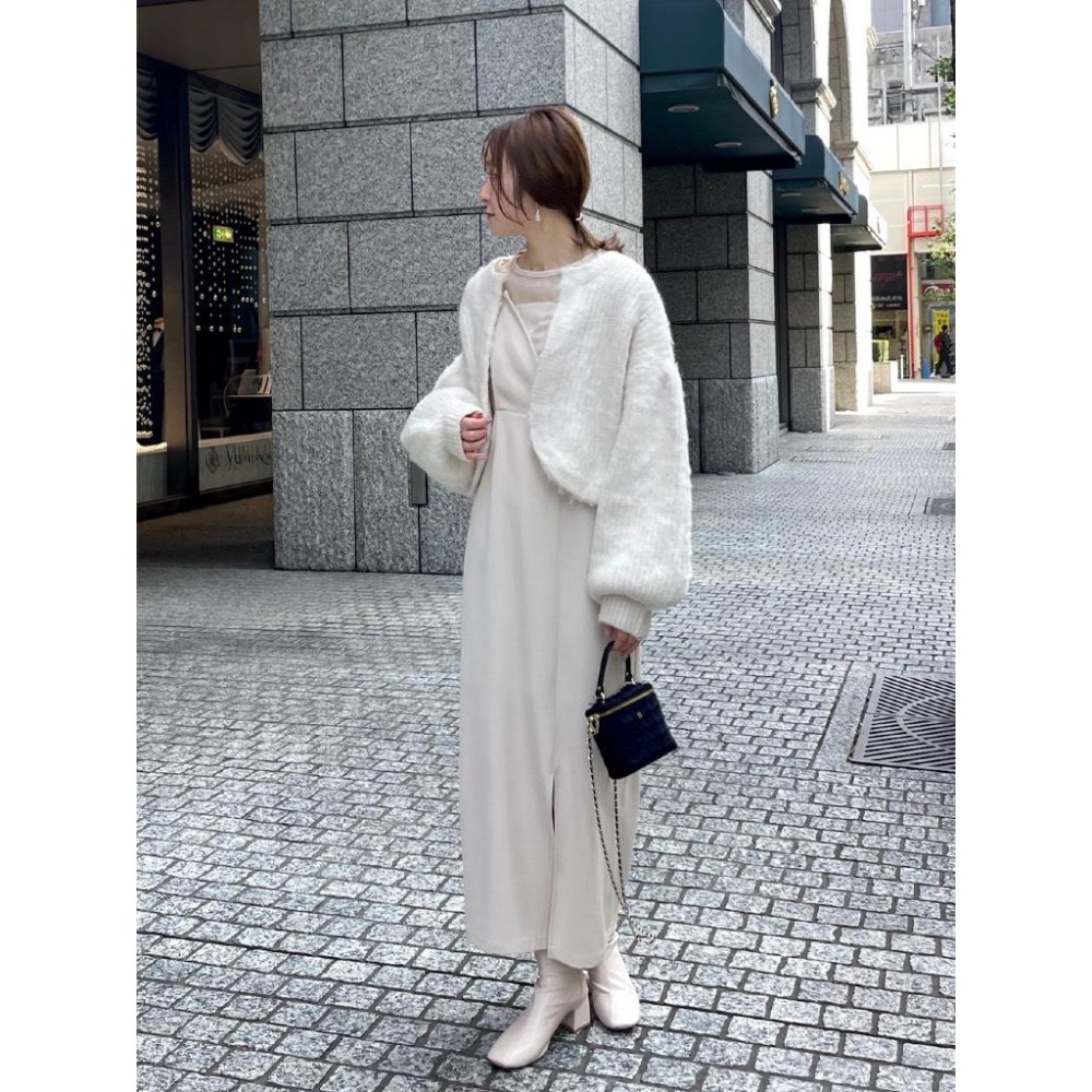 ：常花二手：🇯🇵 CLEIO ✿ 超可愛澎澎袖短版針織外套（實拍照請看下方商品說明欄）日牌正品 現貨-細節圖8