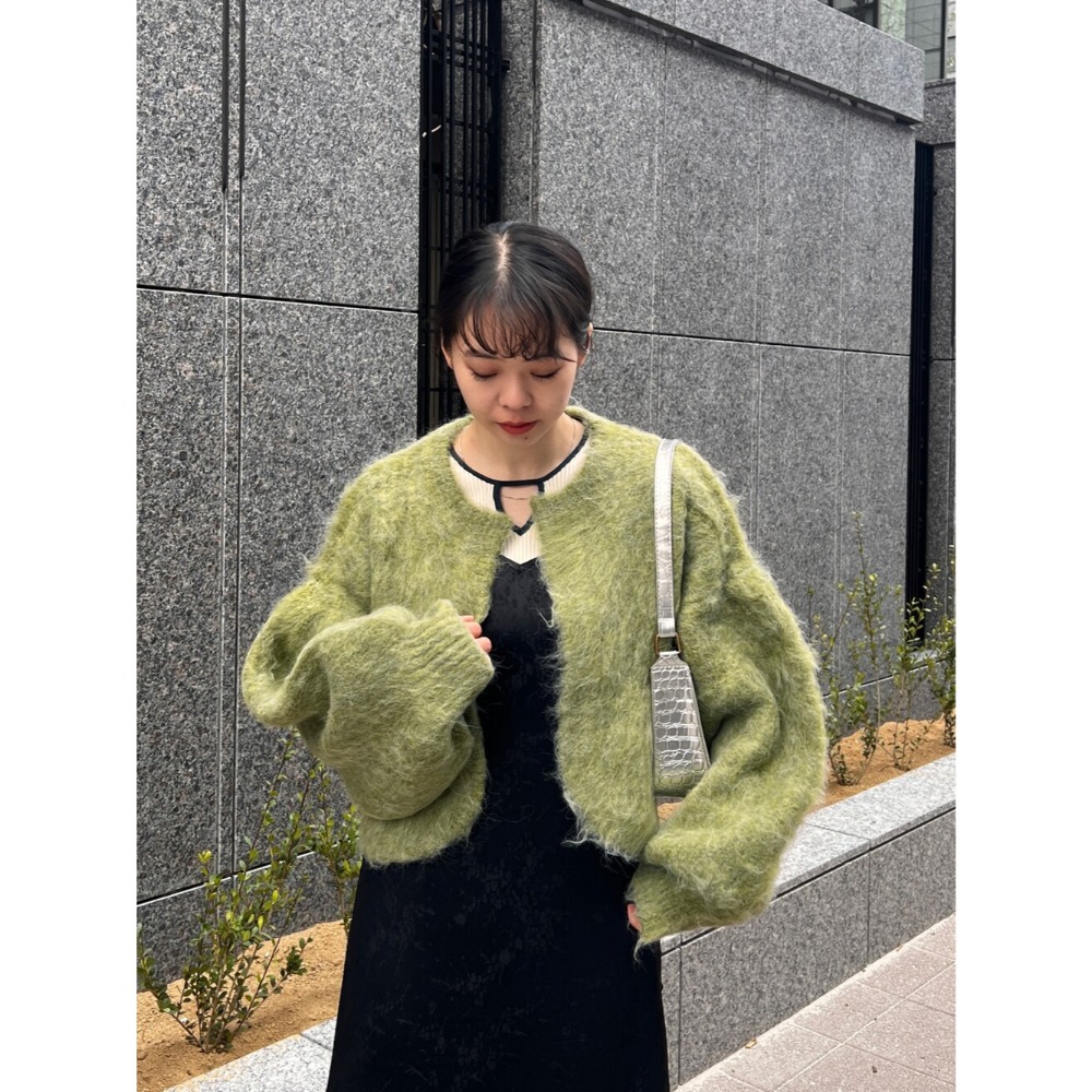 ：常花二手：🇯🇵 CLEIO ✿ 超可愛澎澎袖短版針織外套（實拍照請看下方商品說明欄）日牌正品 現貨-規格圖11