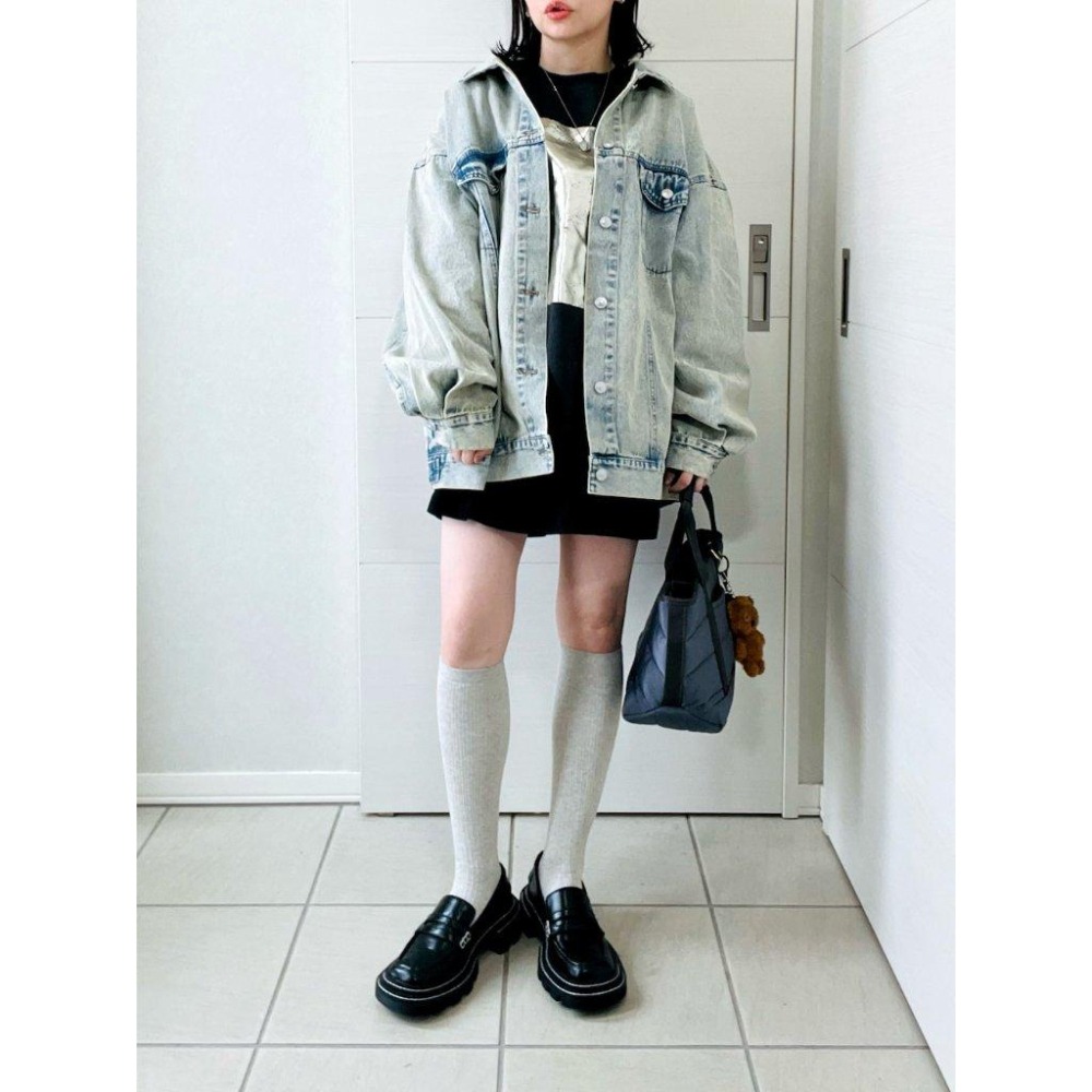 ：常花二手：🇯🇵 tiptop ✿ 寬鬆刷色單寧牛仔外套（實拍照請看下方商品說明欄）日牌正品 現貨-細節圖5