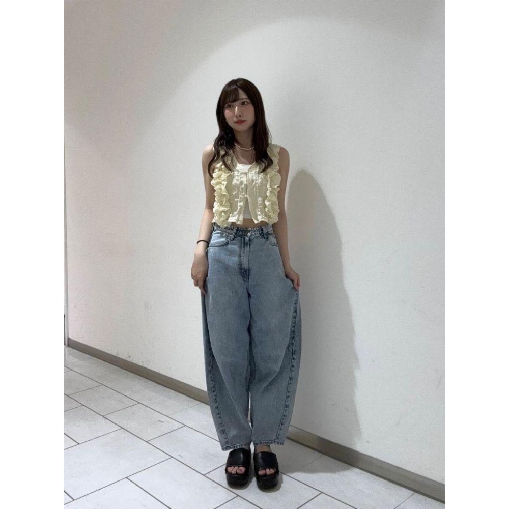 ：常花二手：🇯🇵 KBF ✿ 2way荷葉造型無袖背心（實拍照請看下方商品說明欄）日牌正品 現貨-細節圖5