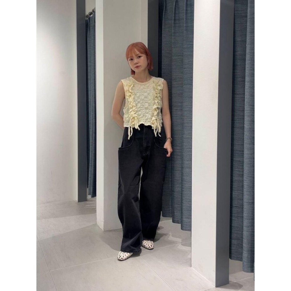 ：常花二手：🇯🇵 KBF ✿ 2way荷葉造型無袖背心（實拍照請看下方商品說明欄）日牌正品 現貨-細節圖6