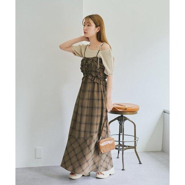 ：常花二手：🇯🇵 Kastane ✿ 胸口抓皺格紋魚尾吊帶洋裝（實拍照請看下方商品說明欄）日牌正品 現貨-細節圖5