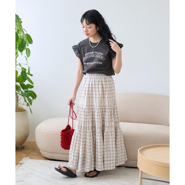 ：常花二手：🇯🇵 FREAK’S STORE ✿ 格紋多層次蛋糕長裙（實拍照請看下方商品說明欄）日牌正品 現貨-細節圖3