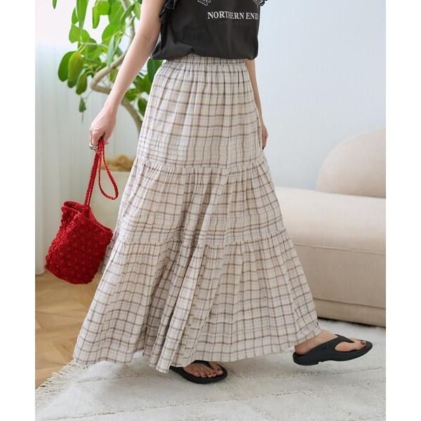 ：常花二手：🇯🇵 FREAK’S STORE ✿ 格紋多層次蛋糕長裙（實拍照請看下方商品說明欄）日牌正品 現貨-細節圖4