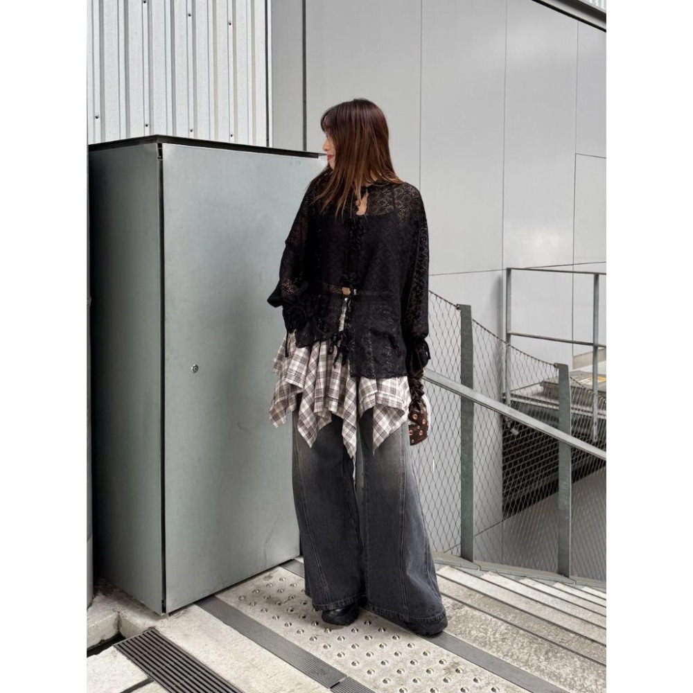 ：常花二手：🇯🇵 CIAOPANIC ✿ 格紋不對稱層次短裙（實拍照請看下方商品說明欄）日牌正品 現貨-細節圖8