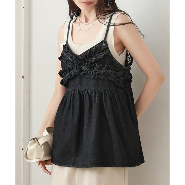 ：常花二手：🇯🇵 Bab ✿ 牛仔荷葉造型吊帶背心（實拍照請看下方商品說明欄）日牌正品 現貨-細節圖2