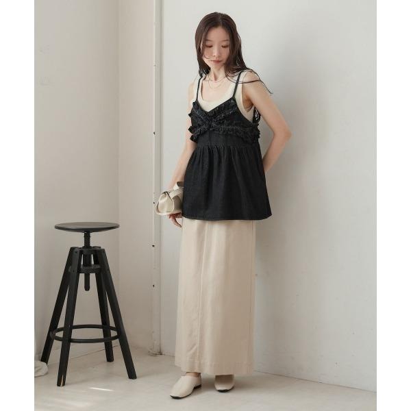 ：常花二手：🇯🇵 Bab ✿ 牛仔荷葉造型吊帶背心（實拍照請看下方商品說明欄）日牌正品 現貨-細節圖4