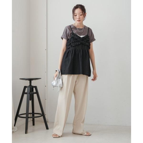 ：常花二手：🇯🇵 Bab ✿ 牛仔荷葉造型吊帶背心（實拍照請看下方商品說明欄）日牌正品 現貨-細節圖5