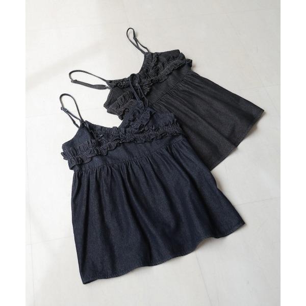 ：常花二手：🇯🇵 Bab ✿ 牛仔荷葉造型吊帶背心（實拍照請看下方商品說明欄）日牌正品 現貨-細節圖6