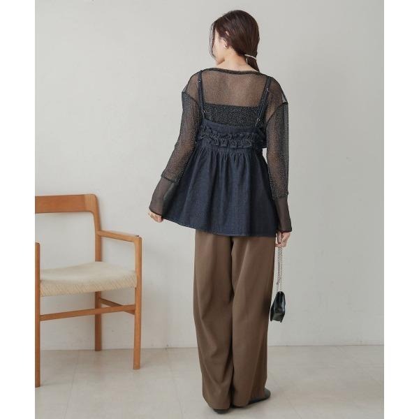 ：常花二手：🇯🇵 Bab ✿ 牛仔荷葉造型吊帶背心（實拍照請看下方商品說明欄）日牌正品 現貨-細節圖8