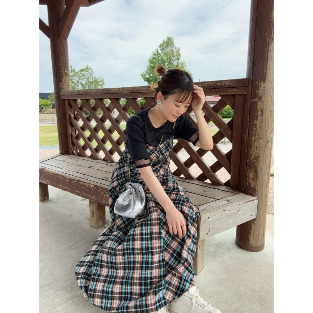 ：常花二手：🇯🇵 KBF ✿ 絕美秋冬格紋馬甲吊帶洋裝（實拍照請看下方商品說明欄）日牌正品 現貨-細節圖3