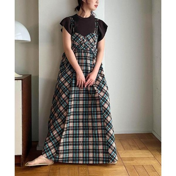 ：常花二手：🇯🇵 KBF ✿ 絕美秋冬格紋馬甲吊帶洋裝（實拍照請看下方商品說明欄）日牌正品 現貨-細節圖4