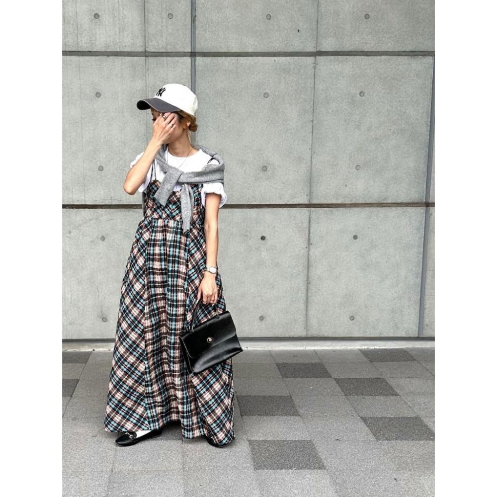 ：常花二手：🇯🇵 KBF ✿ 絕美秋冬格紋馬甲吊帶洋裝（實拍照請看下方商品說明欄）日牌正品 現貨-細節圖5