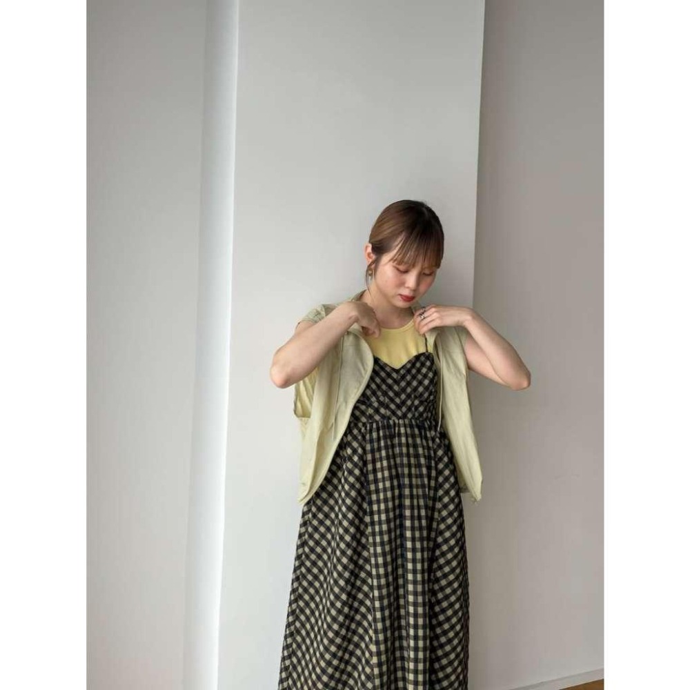 ：常花二手：🇯🇵 KBF ✿ 絕美秋冬格紋馬甲吊帶洋裝（實拍照請看下方商品說明欄）日牌正品 現貨-細節圖7