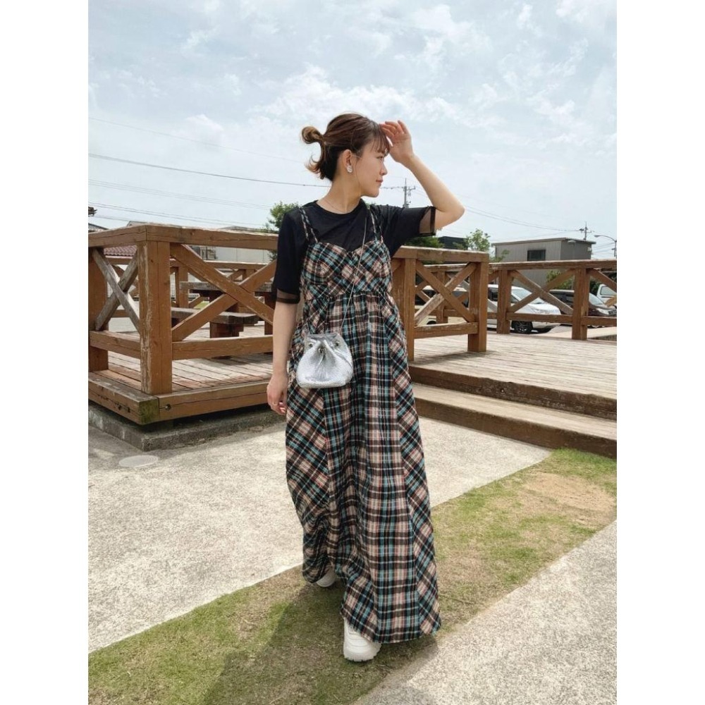 ：常花二手：🇯🇵 KBF ✿ 絕美秋冬格紋馬甲吊帶洋裝（實拍照請看下方商品說明欄）日牌正品 現貨-細節圖2