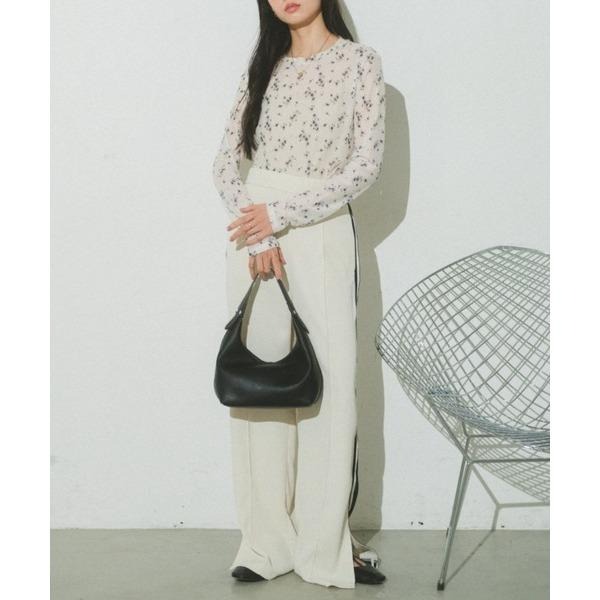 ：常花二手：🇯🇵 VANNIE U ✿ 碎花圖騰彈性透膚上衣（實拍照請看下方商品說明欄）日牌正品 現貨-細節圖8