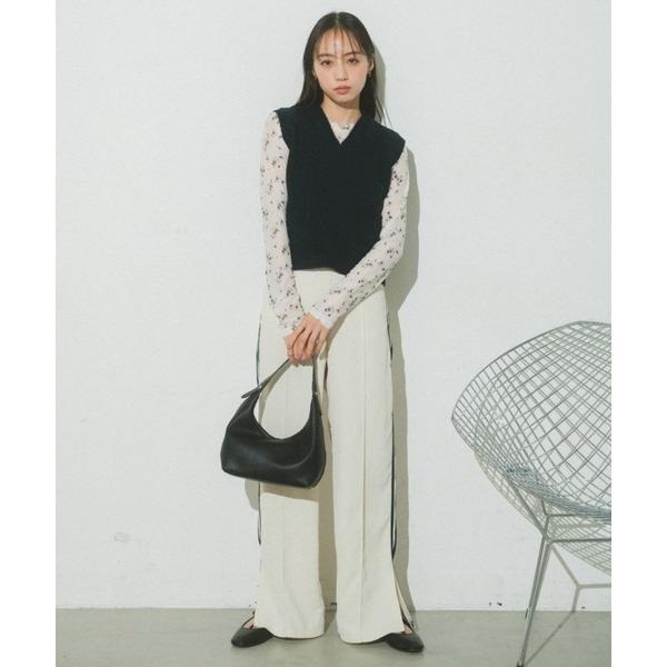 ：常花二手：🇯🇵 VANNIE U ✿ 碎花圖騰彈性透膚上衣（實拍照請看下方商品說明欄）日牌正品 現貨-細節圖9