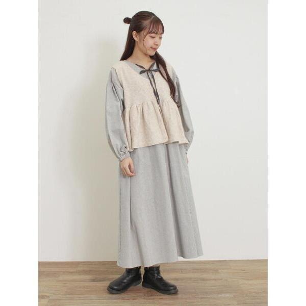 ：常花二手：🇯🇵 Samansa Mos2 ✿ 正反兩穿蝴蝶結棉質洋裝（實拍照請看下方商品說明欄）日牌正品 現貨-細節圖4