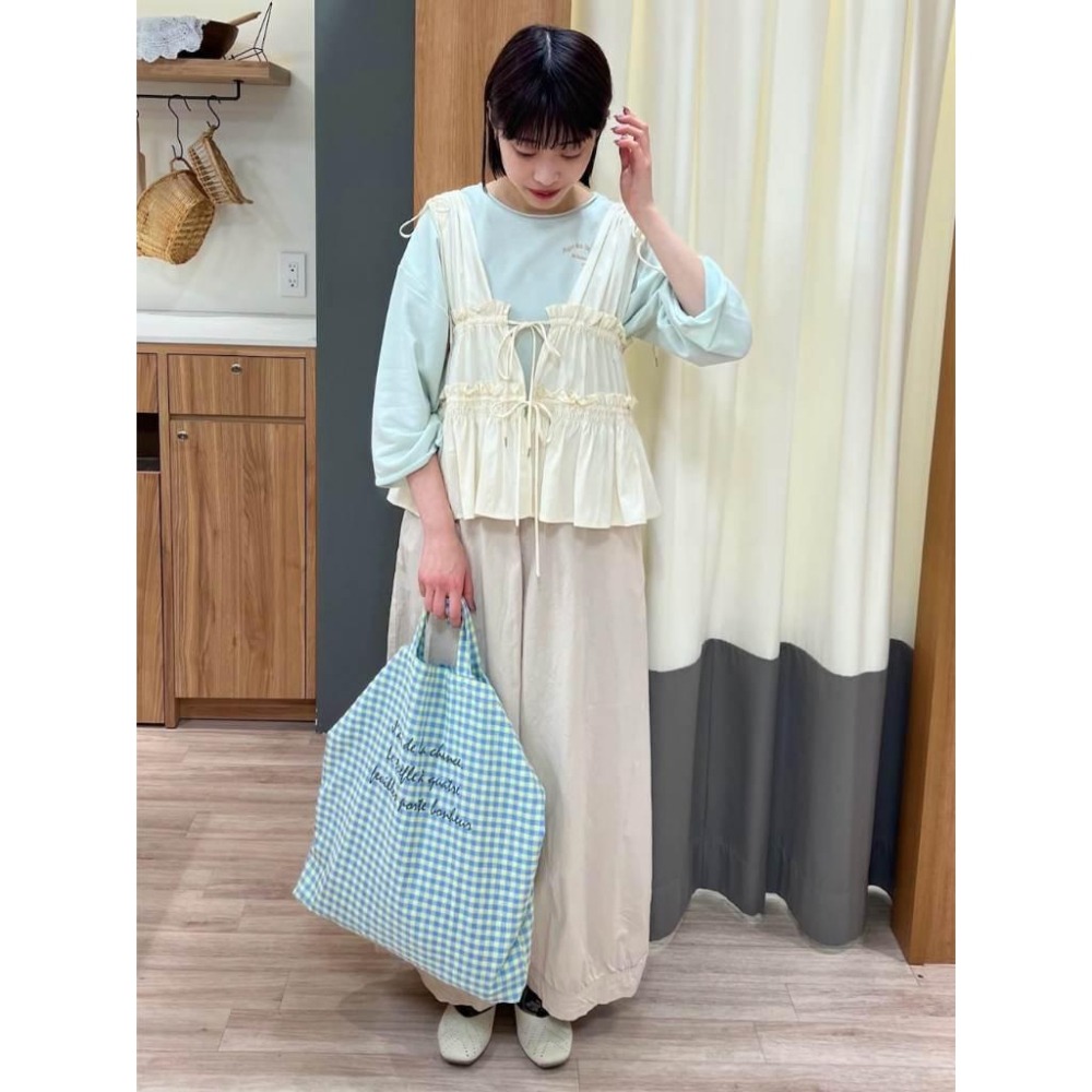 ：常花二手：🇯🇵 Samansa Mos2 ✿ 2way抓皺蝴蝶結外罩背心（實拍照請看下方商品說明欄）日牌正品 現貨-細節圖7