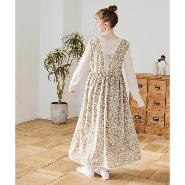 ：常花二手：🇯🇵 Crisp ✿ 蝴蝶結碎花蕾絲背帶洋裝（實拍照請看下方商品說明欄）日牌正品 現貨-細節圖2