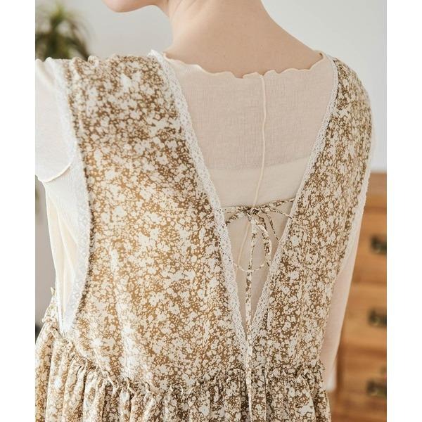 ：常花二手：🇯🇵 Crisp ✿ 蝴蝶結碎花蕾絲背帶洋裝（實拍照請看下方商品說明欄）日牌正品 現貨-細節圖7