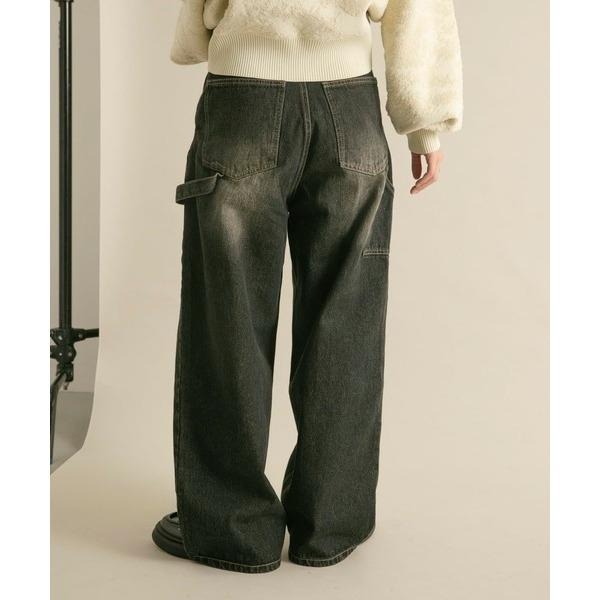 ：常花二手：🇯🇵 KBF ✿ 刷色丹寧牛仔寬褲（實拍照請看下方商品說明欄）日牌正品 現貨刷色丹寧牛仔寬褲-細節圖2